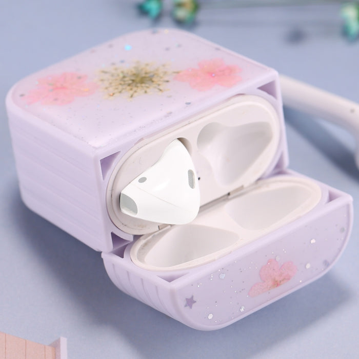 Para AirPods 1 / 2 Beautiful Ladies Flowers Pattern Estuche protector para auriculares inalámbricos