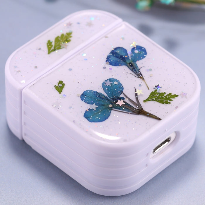 Para AirPods 1 / 2 Estuche protector para auriculares inalámbricos con patrón de flores de Gypsophila