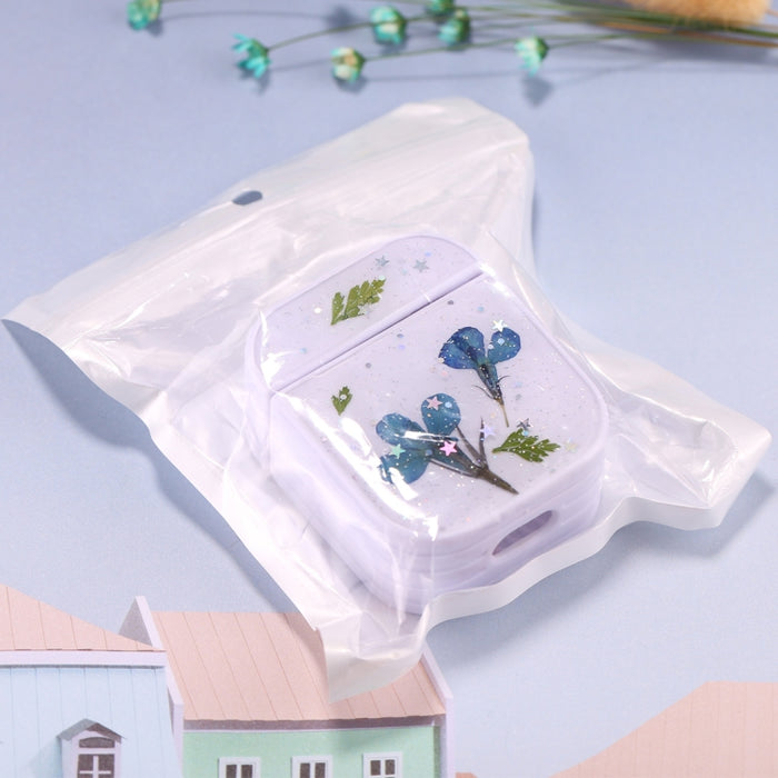Para AirPods 1 / 2 Estuche protector para auriculares inalámbricos con patrón de flores de Gypsophila
