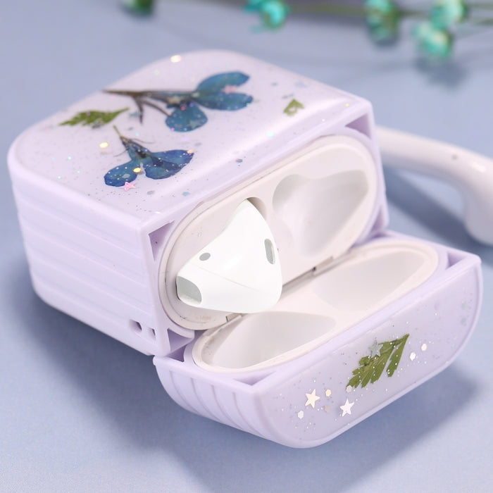 Para AirPods 1 / 2 Estuche protector para auriculares inalámbricos con patrón de flores de Gypsophila