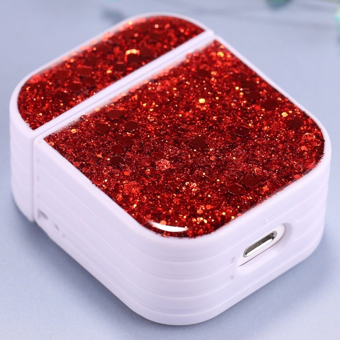 Para AirPods 1 / 2 Estuche protector para auriculares inalámbricos con lentejuelas brillantes