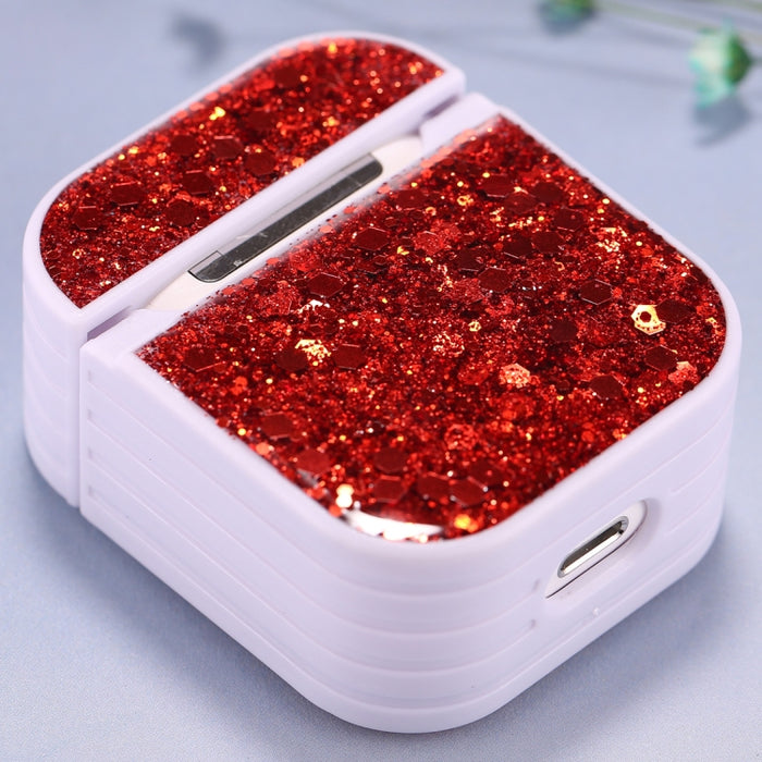 Para AirPods 1 / 2 Estuche protector para auriculares inalámbricos con lentejuelas brillantes