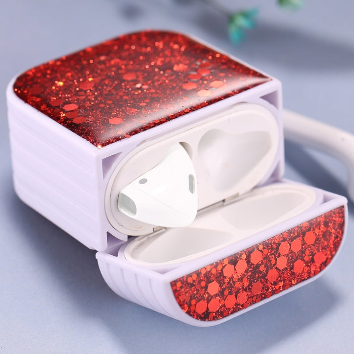 Para AirPods 1 / 2 Estuche protector para auriculares inalámbricos con lentejuelas brillantes
