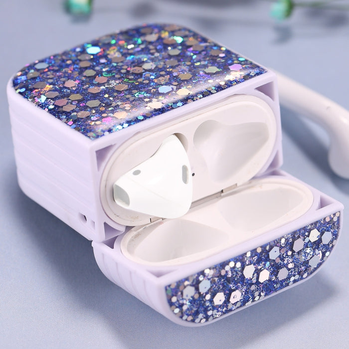 Para AirPods 1 / 2 Estuche protector para auriculares inalámbricos con lentejuelas brillantes
