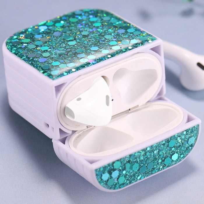 Para AirPods 1 / 2 Estuche protector para auriculares inalámbricos con lentejuelas brillantes