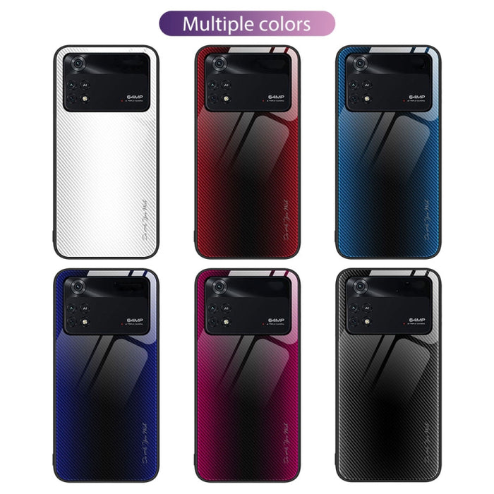 Caja del teléfono de TPU de vidrio degradado de textura, For Xiaomi Poco M4 Pro, For Xiaomi Poco M4 Pro 5G, For Xiaomi Poco X4 Pro 5G, For Xiaomi Redmi 10C, For Xiaomi Redmi K50, For Xiaomi Redmi K50 Pro, For Xiaomi Redmi Note 10 Pro                   ...