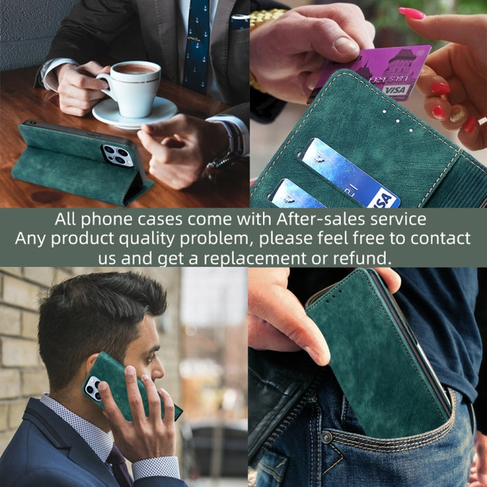 Estuche para teléfono de cuero magnético con cepillo antirrobo RFID, For OnePlus Ace Pro 5G, For TCL 305i, For Xiaomi Redmi K50 Ultra/Xiaomi 12T/Xiaomi 12T Pro, For Asus Zenfone 9, For Huawei nova Y90 4G