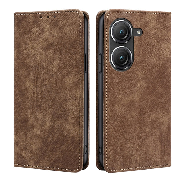 Estuche para teléfono de cuero magnético con cepillo antirrobo RFID, For OnePlus Ace Pro 5G, For TCL 305i, For Xiaomi Redmi K50 Ultra/Xiaomi 12T/Xiaomi 12T Pro, For Asus Zenfone 9, For Huawei nova Y90 4G