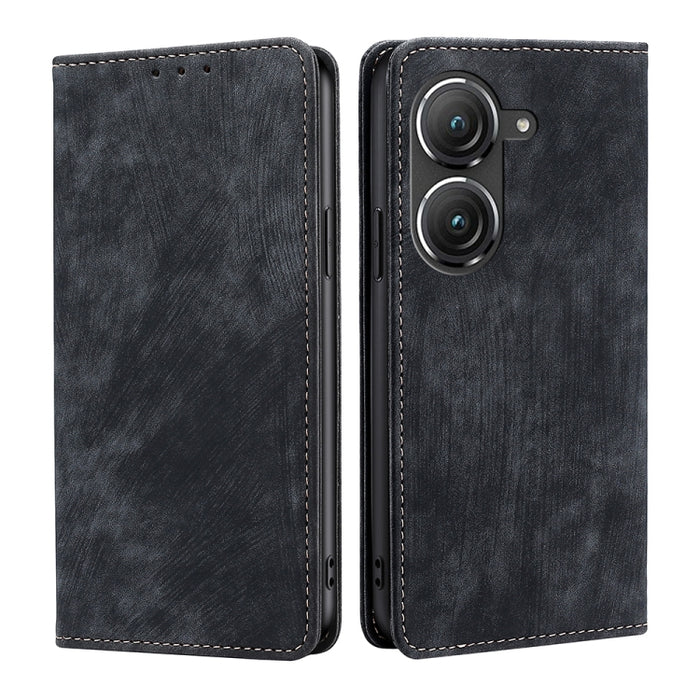 Estuche para teléfono de cuero magnético con cepillo antirrobo RFID, For OnePlus Ace Pro 5G, For TCL 305i, For Xiaomi Redmi K50 Ultra/Xiaomi 12T/Xiaomi 12T Pro, For Asus Zenfone 9, For Huawei nova Y90 4G