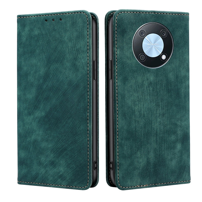 Estuche para teléfono de cuero magnético con cepillo antirrobo RFID, For OnePlus Ace Pro 5G, For TCL 305i, For Xiaomi Redmi K50 Ultra/Xiaomi 12T/Xiaomi 12T Pro, For Asus Zenfone 9, For Huawei nova Y90 4G