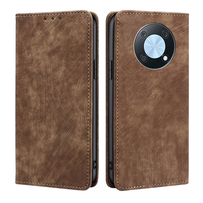 Estuche para teléfono de cuero magnético con cepillo antirrobo RFID, For OnePlus Ace Pro 5G, For TCL 305i, For Xiaomi Redmi K50 Ultra/Xiaomi 12T/Xiaomi 12T Pro, For Asus Zenfone 9, For Huawei nova Y90 4G