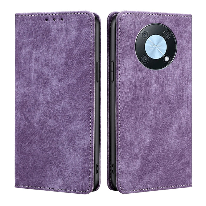 Estuche para teléfono de cuero magnético con cepillo antirrobo RFID, For OnePlus Ace Pro 5G, For TCL 305i, For Xiaomi Redmi K50 Ultra/Xiaomi 12T/Xiaomi 12T Pro, For Asus Zenfone 9, For Huawei nova Y90 4G