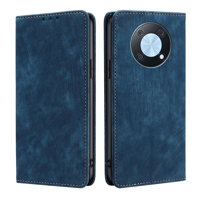 Estuche para teléfono de cuero magnético con cepillo antirrobo RFID, For OnePlus Ace Pro 5G, For TCL 305i, For Xiaomi Redmi K50 Ultra/Xiaomi 12T/Xiaomi 12T Pro, For Asus Zenfone 9, For Huawei nova Y90 4G