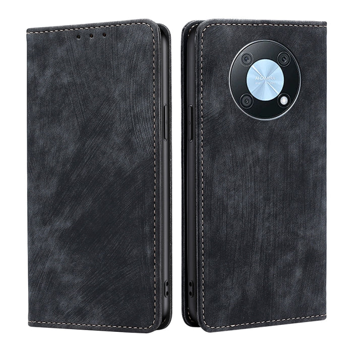 Estuche para teléfono de cuero magnético con cepillo antirrobo RFID, For OnePlus Ace Pro 5G, For TCL 305i, For Xiaomi Redmi K50 Ultra/Xiaomi 12T/Xiaomi 12T Pro, For Asus Zenfone 9, For Huawei nova Y90 4G