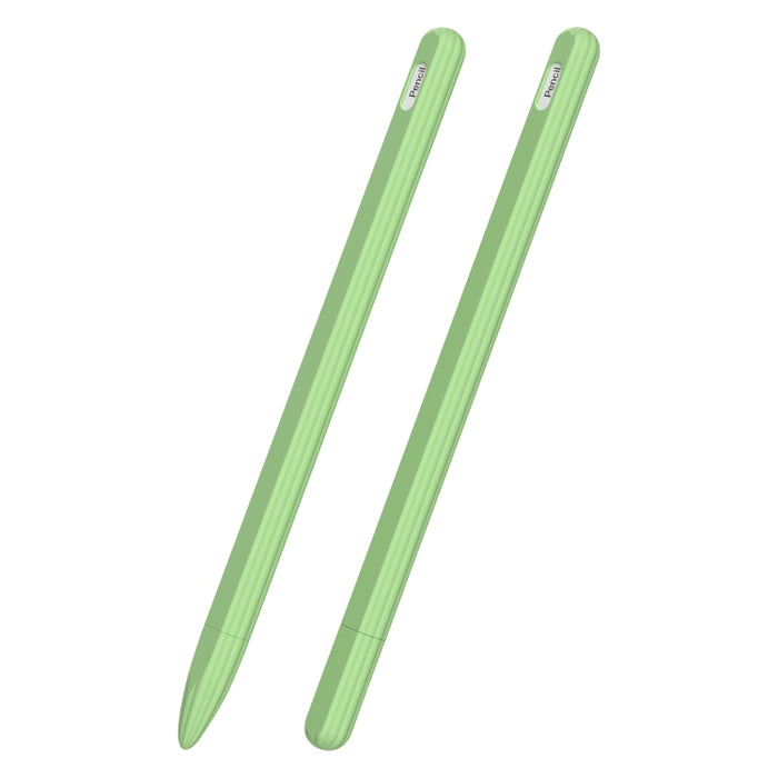 Estuche de lápiz óptico de silicona líquida rayada 3 en 1 con dos tapas en las puntas