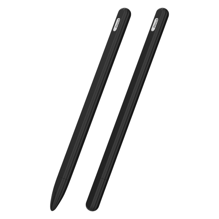 Estuche de lápiz óptico de silicona líquida rayada 3 en 1 con dos tapas en las puntas