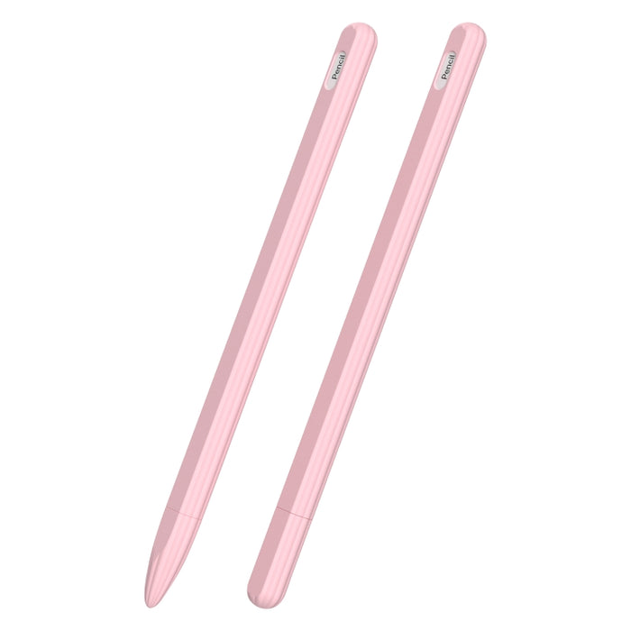 Estuche de lápiz óptico de silicona líquida rayada 3 en 1 con dos tapas en las puntas