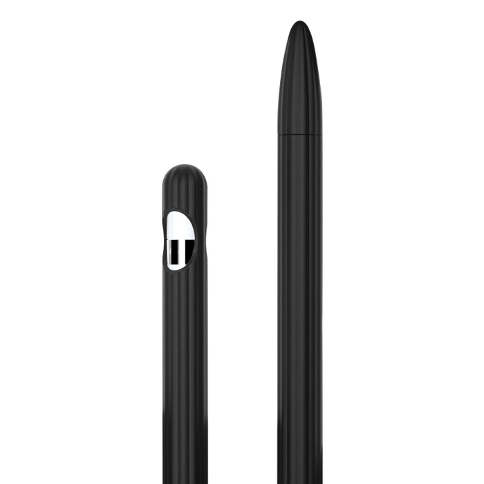 Estuche de lápiz óptico de silicona líquida rayada 3 en 1 con dos tapas en las puntas
