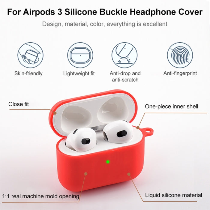 Funda protectora de silicona 5 en 1 para auriculares + bolsa para auriculares + hebilla para auriculares + gancho + juego de cuerda antipérdida