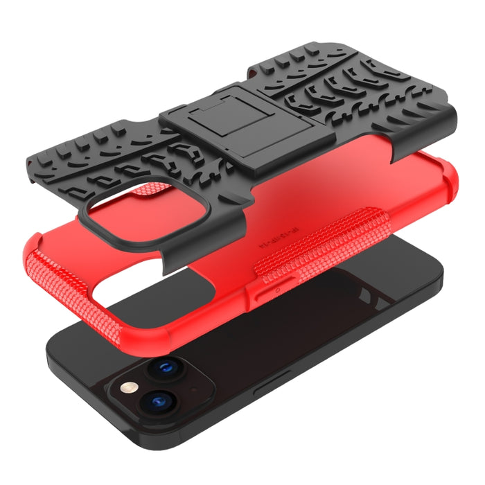Funda para teléfono con textura de neumático TPU + PC con soporte
