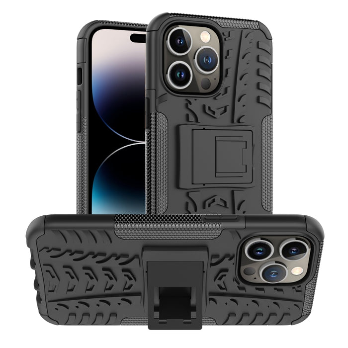 Funda para teléfono con textura de neumático TPU + PC con soporte