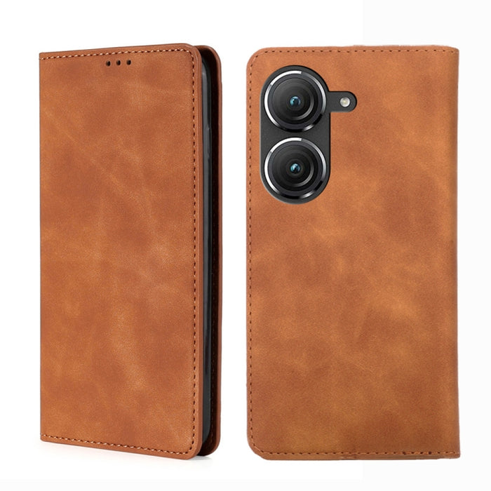 Estuche para teléfono de cuero con tapa horizontal magnética con sensación de piel, For OnePlus Ace Pro 5G, For TCL 305i, For Xiaomi Redmi K50 Ultra/Xiaomi 12T/Xiaomi 12T Pro, For Asus Zenfone 9, For Huawei nova Y90 4G
