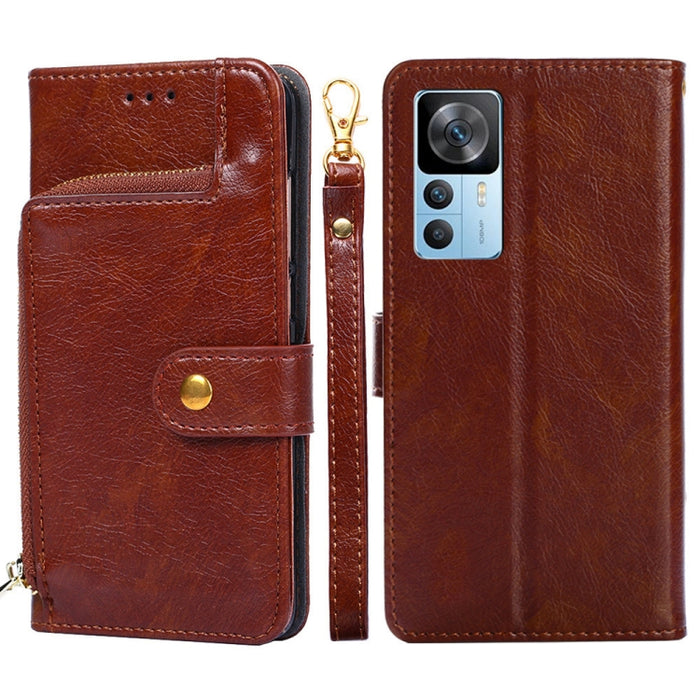 Funda de cuero con cremallera para teléfono, For OnePlus Ace Pro 5G, For TCL 305i, For Xiaomi Redmi K50 Ultra/Xiaomi 12T/Xiaomi 12T Pro, For Asus Zenfone 9, For Huawei nova Y90 4G