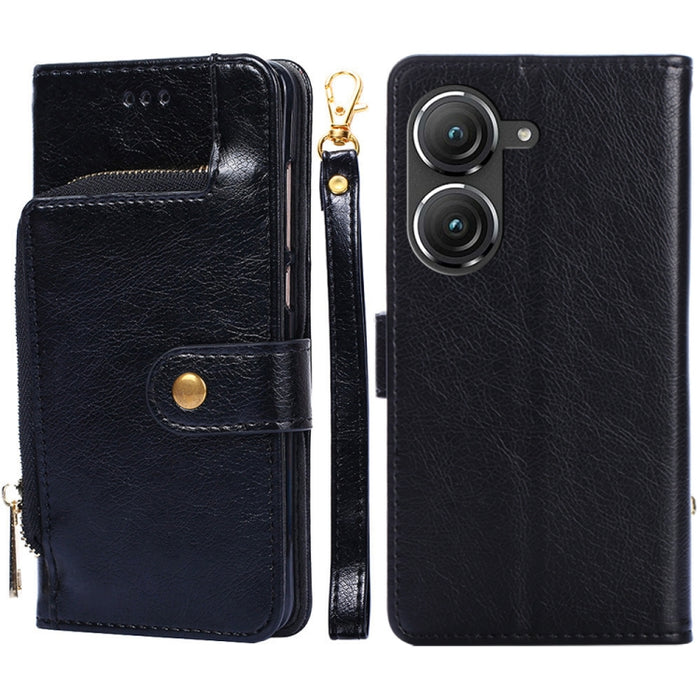 Funda de cuero con cremallera para teléfono, For OnePlus Ace Pro 5G, For TCL 305i, For Xiaomi Redmi K50 Ultra/Xiaomi 12T/Xiaomi 12T Pro, For Asus Zenfone 9, For Huawei nova Y90 4G
