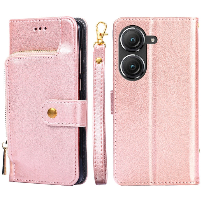 Funda de cuero con cremallera para teléfono, For OnePlus Ace Pro 5G, For TCL 305i, For Xiaomi Redmi K50 Ultra/Xiaomi 12T/Xiaomi 12T Pro, For Asus Zenfone 9, For Huawei nova Y90 4G