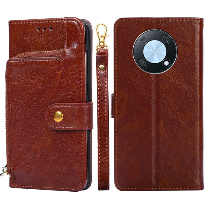 Funda de cuero con cremallera para teléfono, For OnePlus Ace Pro 5G, For TCL 305i, For Xiaomi Redmi K50 Ultra/Xiaomi 12T/Xiaomi 12T Pro, For Asus Zenfone 9, For Huawei nova Y90 4G