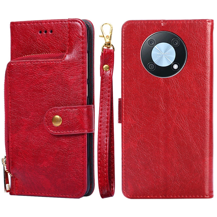 Funda de cuero con cremallera para teléfono, For OnePlus Ace Pro 5G, For TCL 305i, For Xiaomi Redmi K50 Ultra/Xiaomi 12T/Xiaomi 12T Pro, For Asus Zenfone 9, For Huawei nova Y90 4G