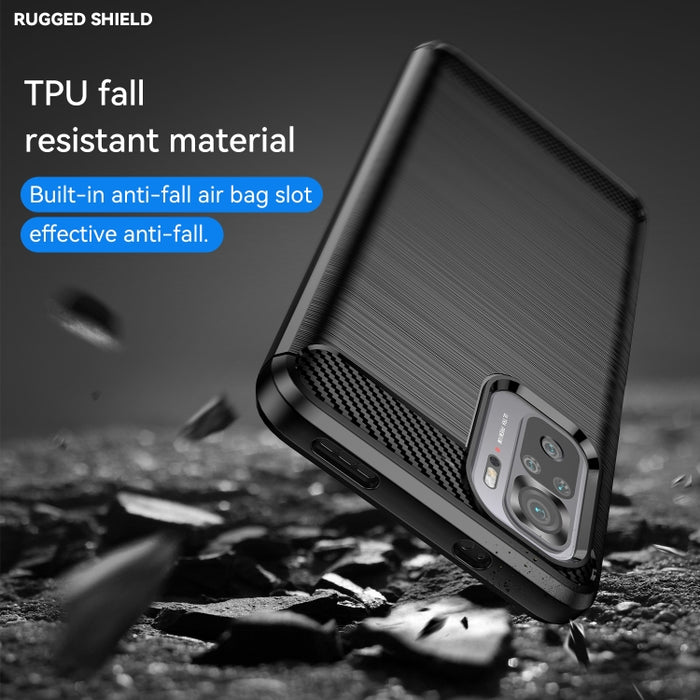 Funda de teléfono TPU a prueba de golpes de fibra de carbono con textura cepillada, For Xiaomi Redmi Note 11SE 4G, For vivo Y30 5G, For vivo Y33E 5G, For OPPO A77 4G, For OnePlus Nord N20 SE