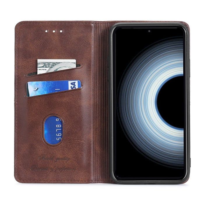 Estuche para teléfono de cuero con tapa horizontal magnética con textura de vaca, For OnePlus Ace Pro 5G, For TCL 305i, For Xiaomi Redmi K50 Ultra/Xiaomi 12T/Xiaomi 12T Pro, For Asus Zenfone 9, For Huawei nova Y90 4G