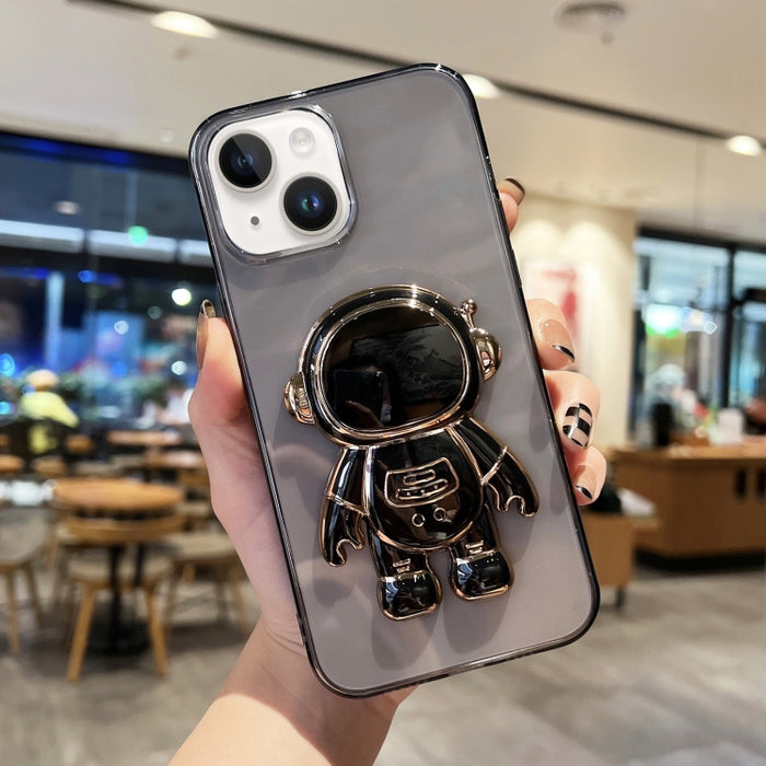 Estuche para teléfono de TPU con soporte de astronauta enchapado