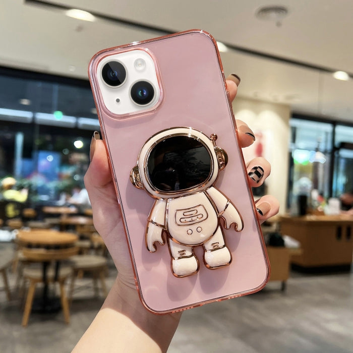 Estuche para teléfono de TPU con soporte de astronauta enchapado