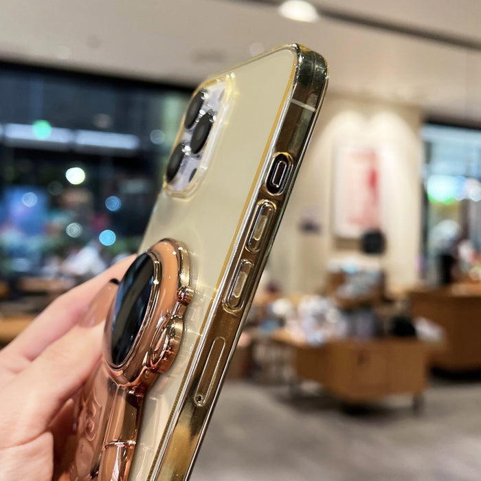 Estuche para teléfono de TPU con soporte de astronauta enchapado