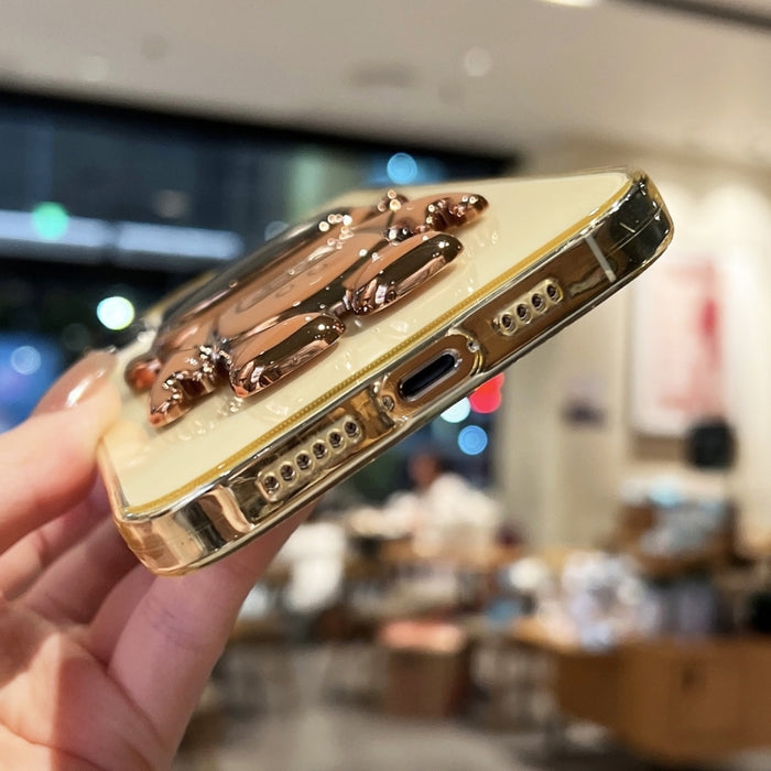 Estuche para teléfono de TPU con soporte de astronauta enchapado