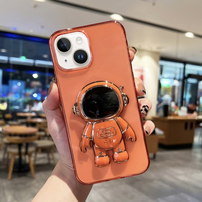 Estuche para teléfono de TPU con soporte de astronauta enchapado