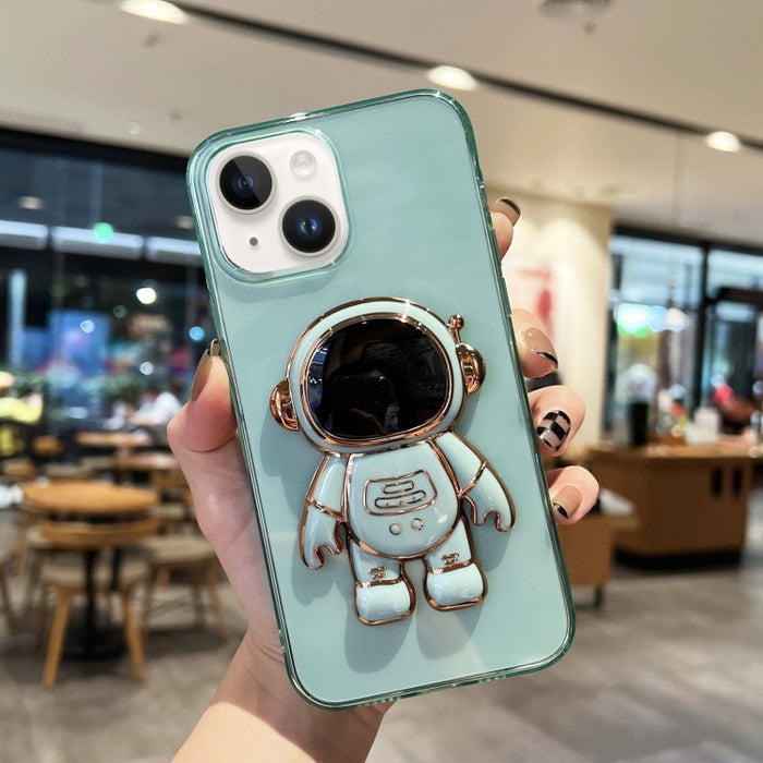 Estuche para teléfono de TPU con soporte de astronauta enchapado