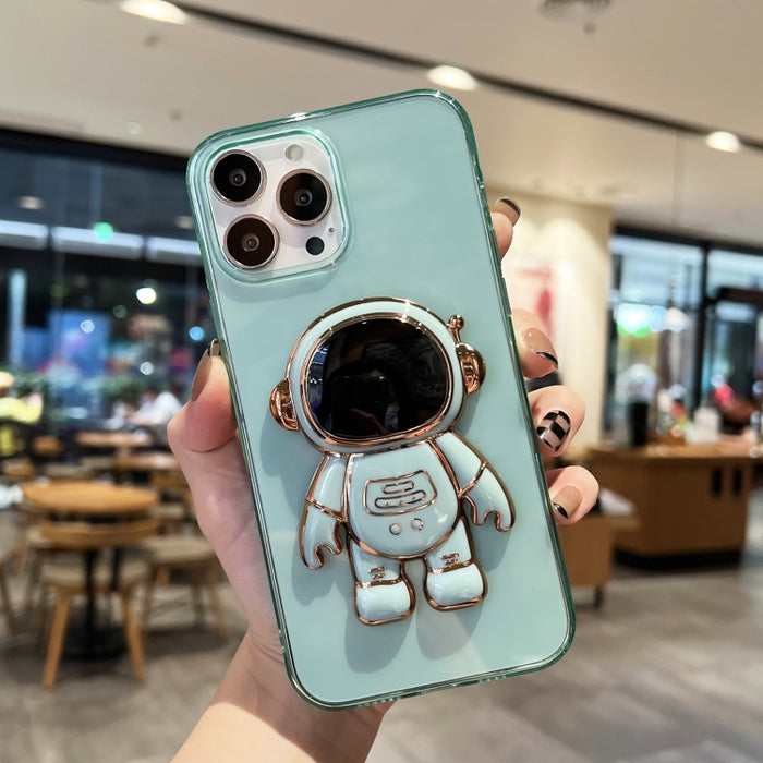 Estuche para teléfono de TPU con soporte de astronauta enchapado