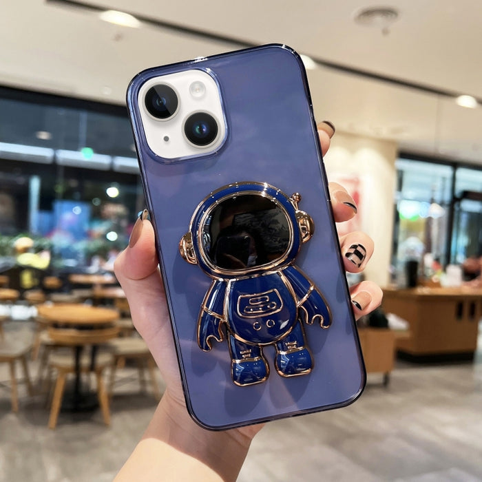 Estuche para teléfono de TPU con soporte de astronauta enchapado