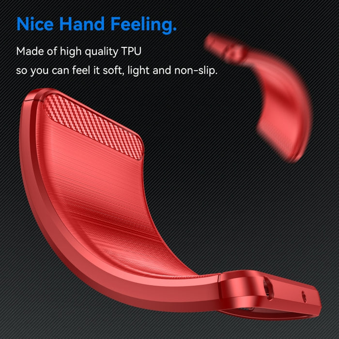 Estuche de TPU de fibra de carbono con textura cepillada, For Xiaomi Poco M4 5G Global, For Xiaomi Poco M5 4G, For Motorola Edge 30 Fusion