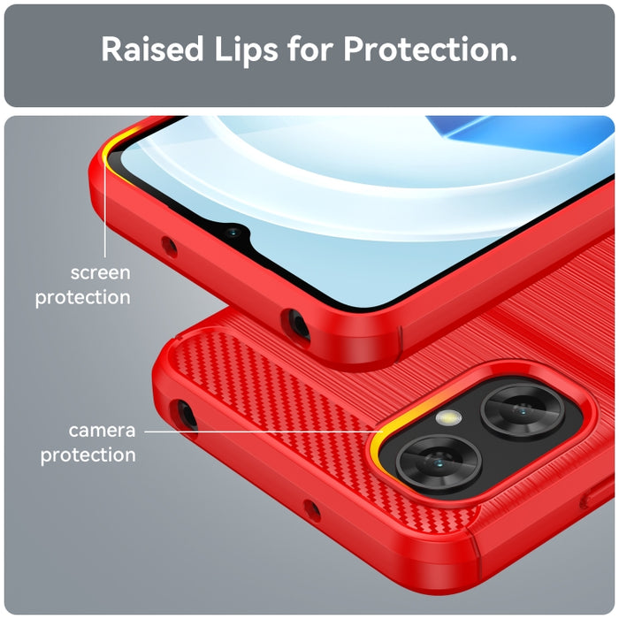 Estuche de TPU de fibra de carbono con textura cepillada, For Xiaomi Poco M4 5G Global, For Xiaomi Poco M5 4G, For Motorola Edge 30 Fusion