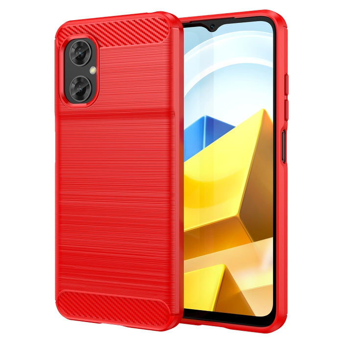 Estuche de TPU de fibra de carbono con textura cepillada, For Xiaomi Poco M4 5G Global, For Xiaomi Poco M5 4G, For Motorola Edge 30 Fusion