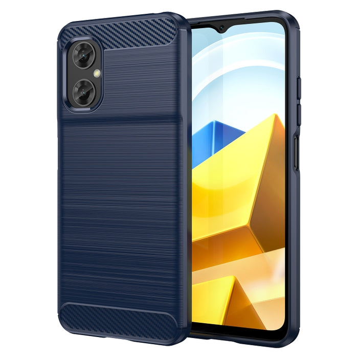 Estuche de TPU de fibra de carbono con textura cepillada, For Xiaomi Poco M4 5G Global, For Xiaomi Poco M5 4G, For Motorola Edge 30 Fusion
