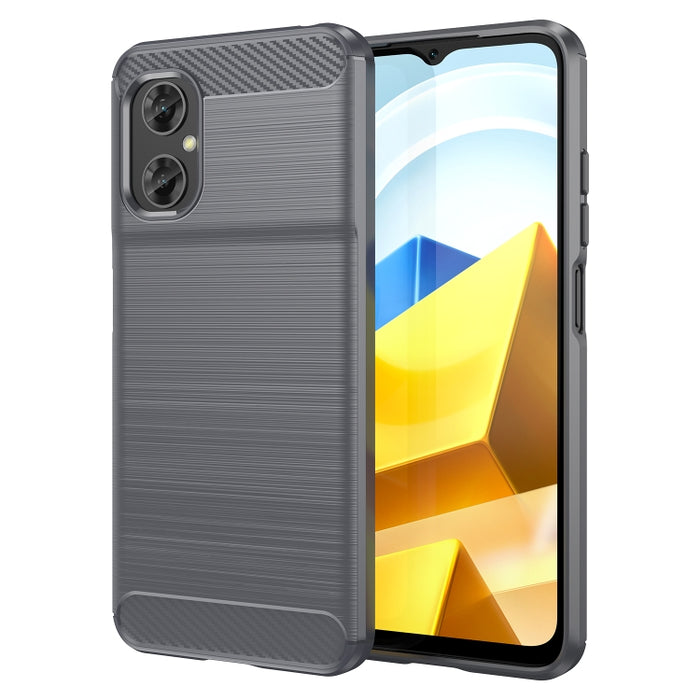 Estuche de TPU de fibra de carbono con textura cepillada, For Xiaomi Poco M4 5G Global, For Xiaomi Poco M5 4G, For Motorola Edge 30 Fusion