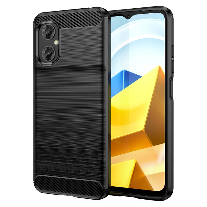 Estuche de TPU de fibra de carbono con textura cepillada, For Xiaomi Poco M4 5G Global, For Xiaomi Poco M5 4G, For Motorola Edge 30 Fusion