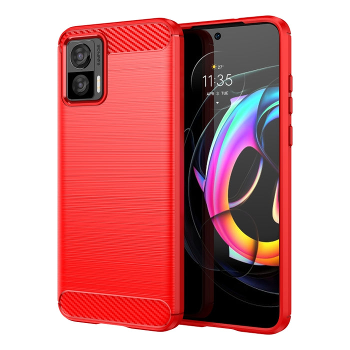 Estuche de TPU de fibra de carbono con textura cepillada, For Xiaomi Poco M4 5G Global, For Xiaomi Poco M5 4G, For Motorola Edge 30 Fusion