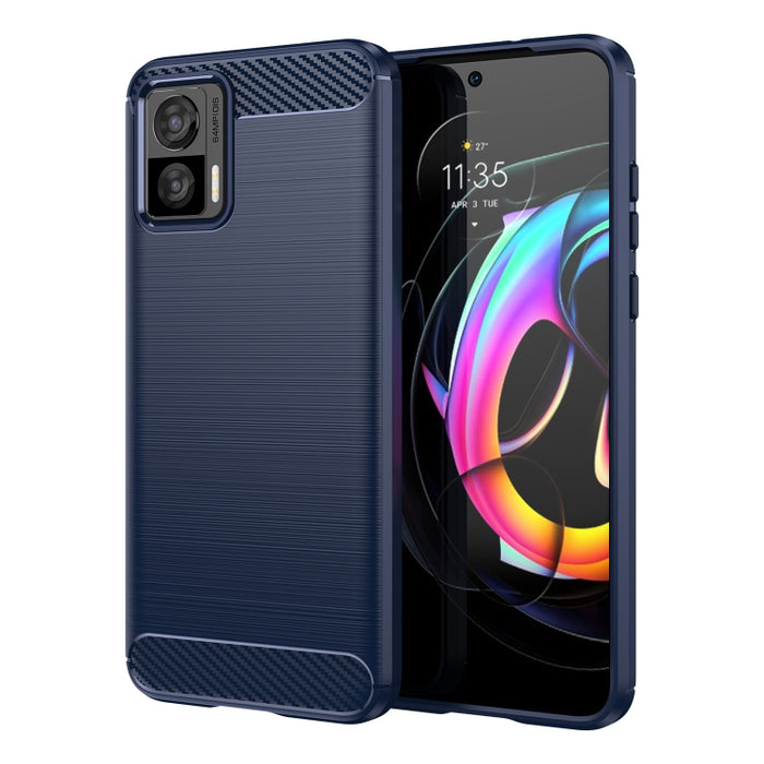 Estuche de TPU de fibra de carbono con textura cepillada, For Xiaomi Poco M4 5G Global, For Xiaomi Poco M5 4G, For Motorola Edge 30 Fusion