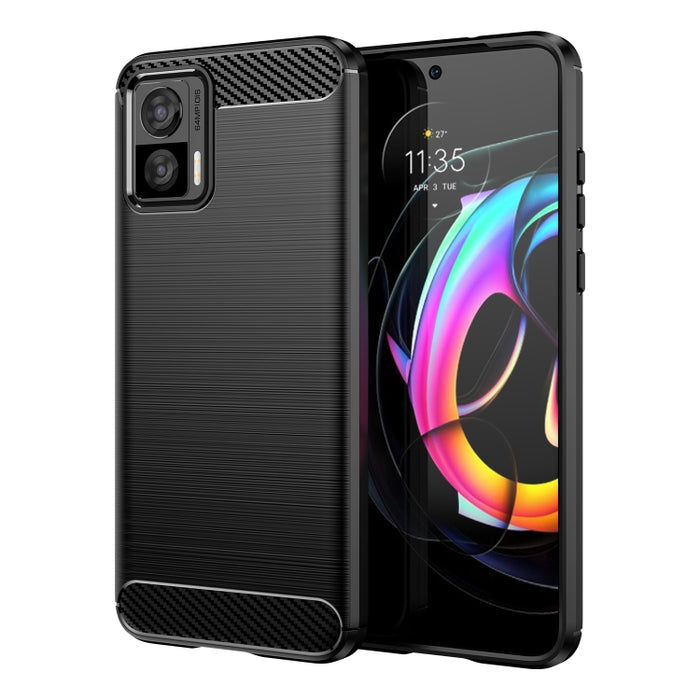 Estuche de TPU de fibra de carbono con textura cepillada, For Xiaomi Poco M4 5G Global, For Xiaomi Poco M5 4G, For Motorola Edge 30 Fusion